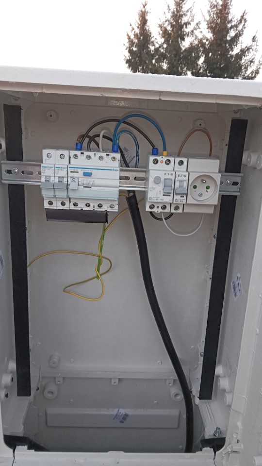 Electrician is working